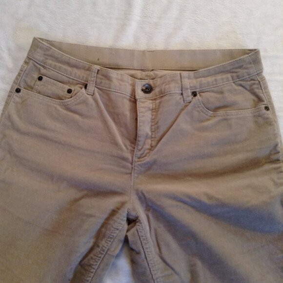 St. John's Bay Tan corduroys with elastic waist 13 - Picture 2 of 4